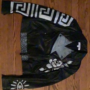 Elizabeth and James painted leather jacket